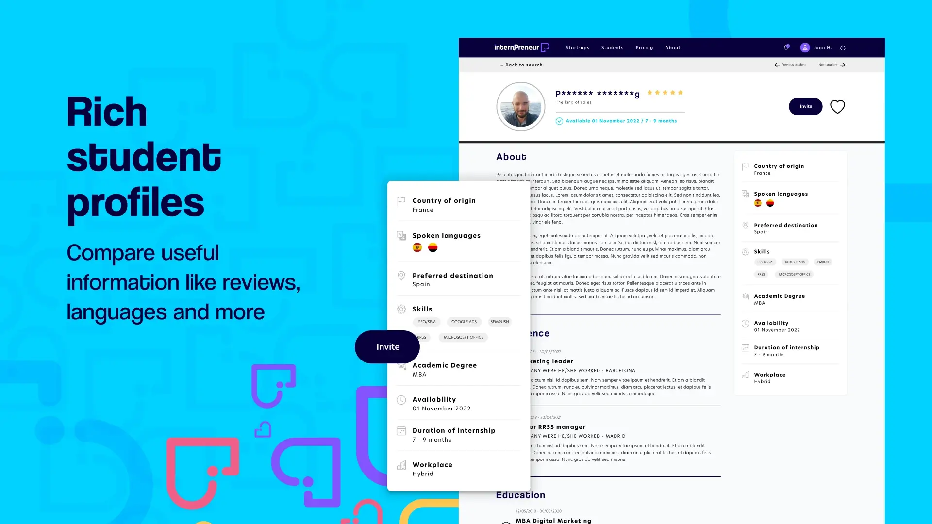 Internpreneur is a hiring platform connecting international interns with worldwide successful business owners and start-ups