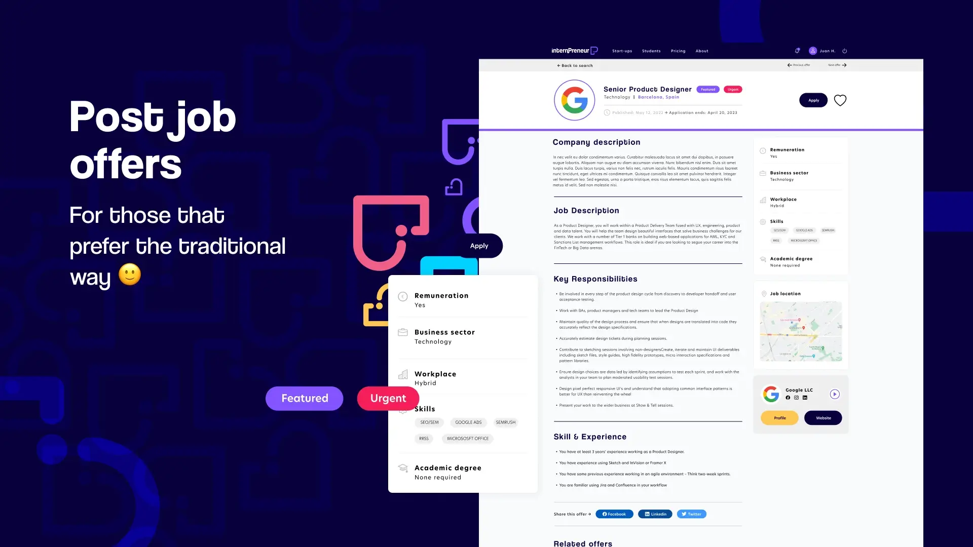 Internpreneur is a hiring platform connecting international interns with worldwide successful business owners and start-ups